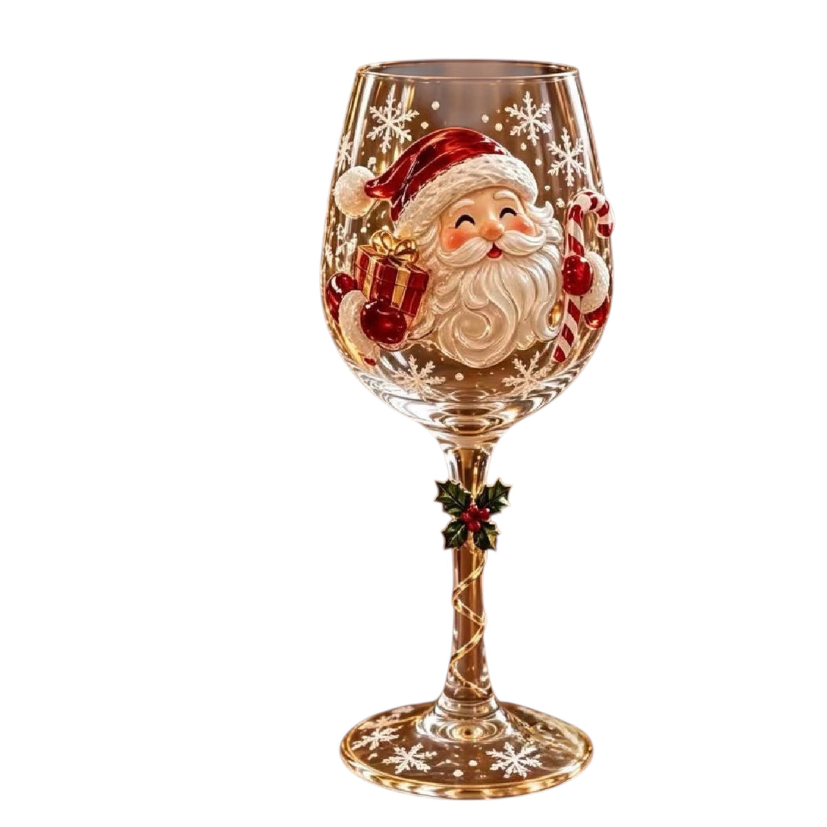 Christmas Art Stemmed Wine Glass – Holiday Cocktail Glasses