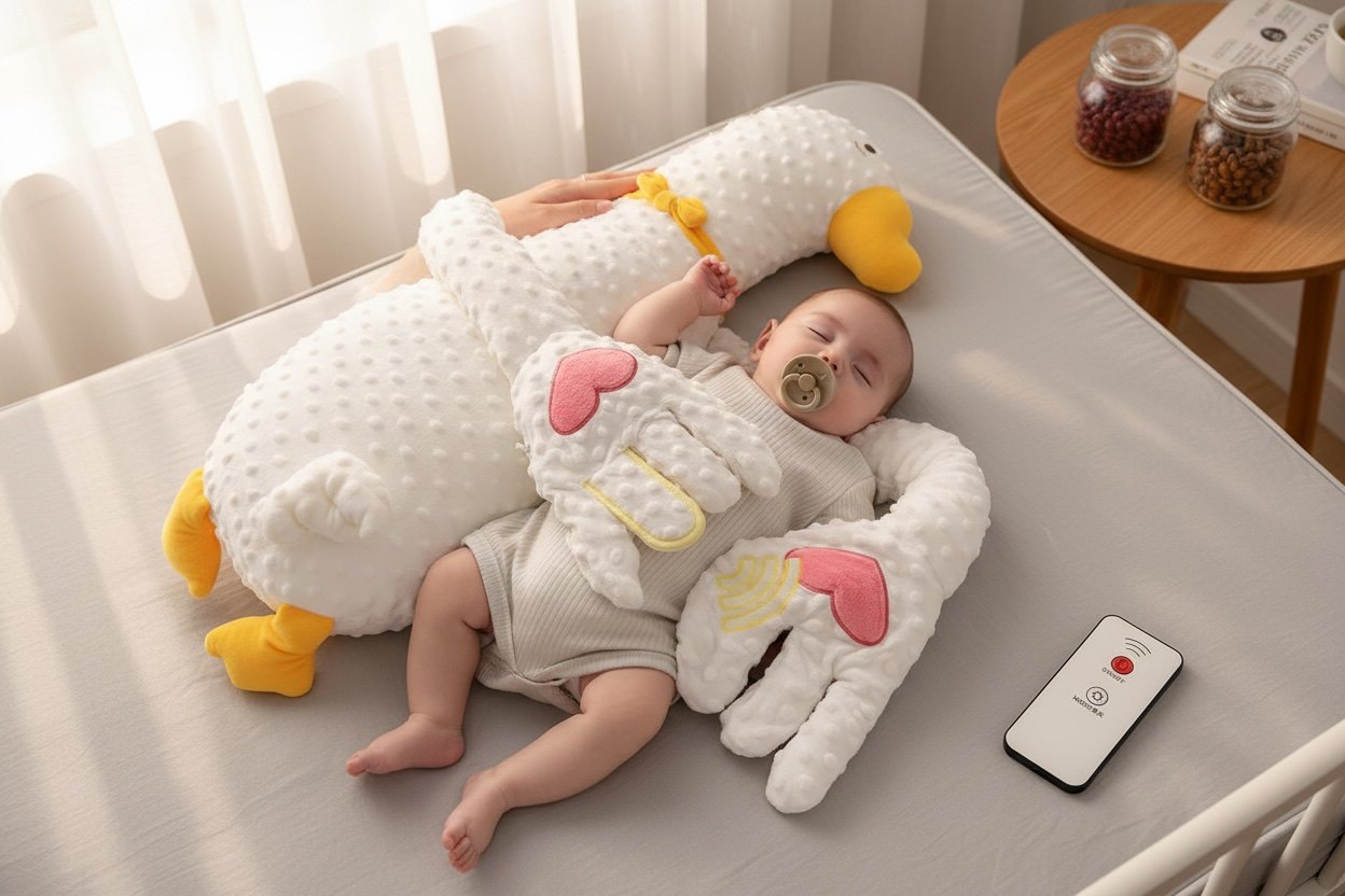 Baby Soothing Pillow with Warm Hug Design – Patting, Gentle Warmth & Hugging Arms