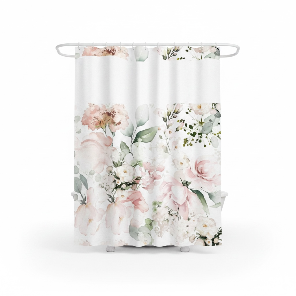 Hook-Free Shower Curtain – Waterproof & Custom Print