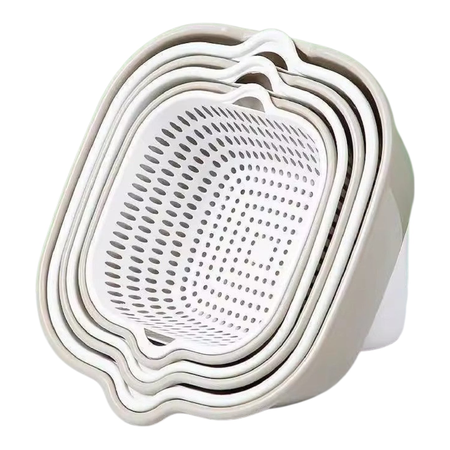 Stackable Drain Basket Set – Food-Grade Double-Layer Colander Bins | Modern Goods Living