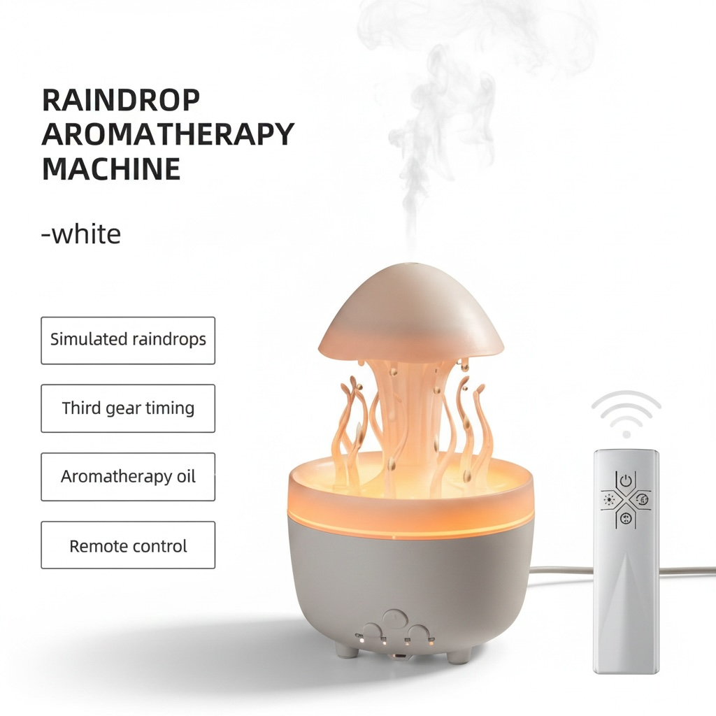 Aromatherapy Ultrasonic Humidifier – Remote, Color LED Lights