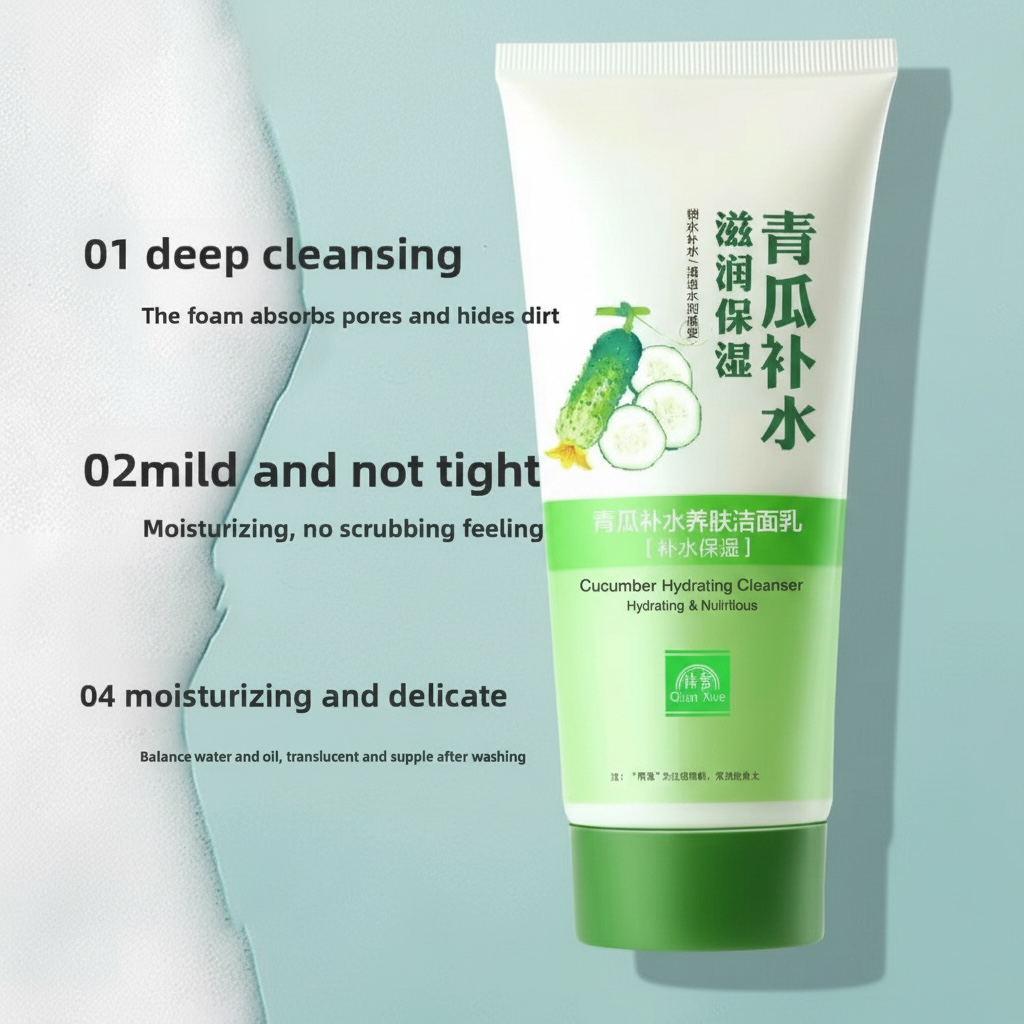 Cucumber Facial Cleanser – Hydrating, Non-Foaming Face Wash for All Skin Types