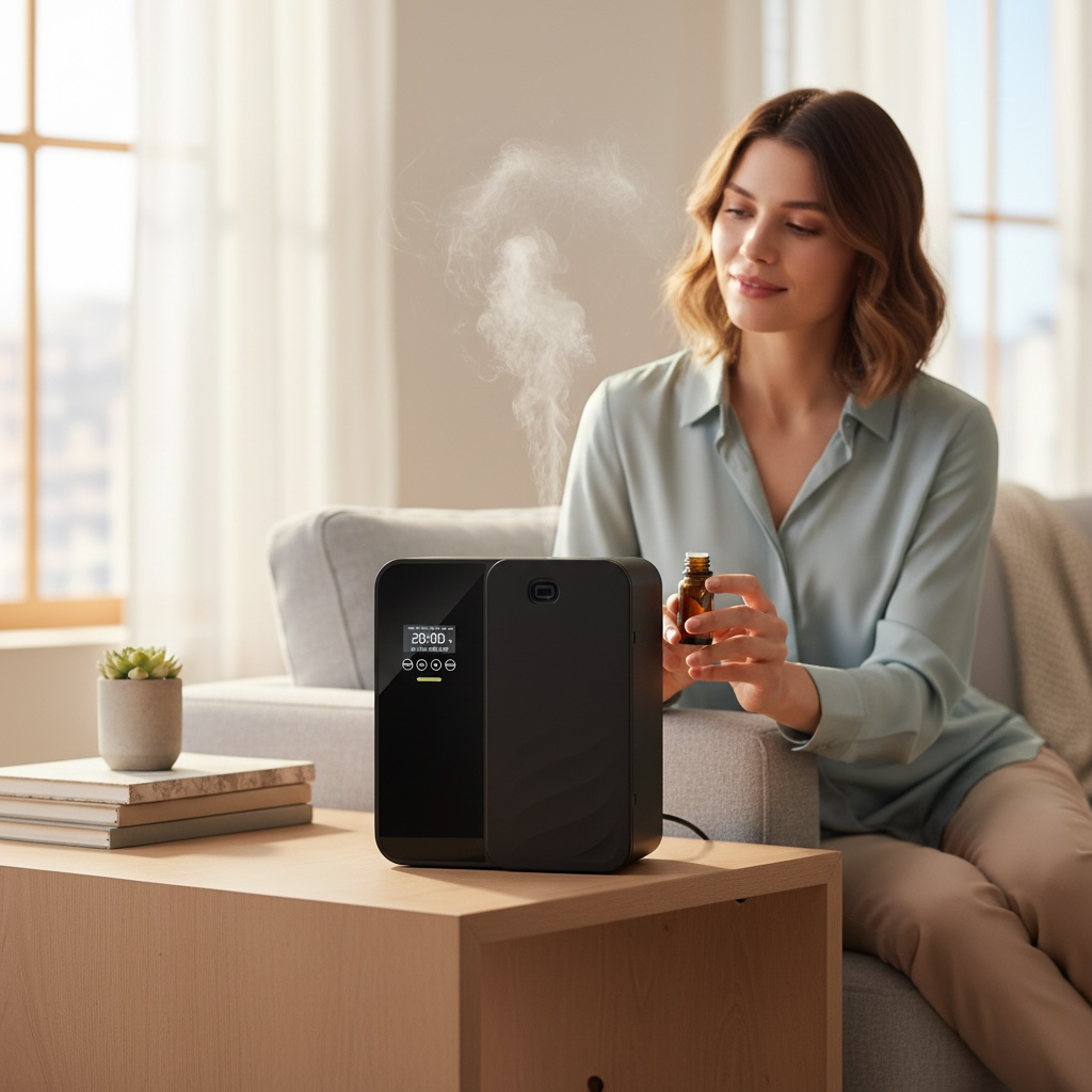 Aromatherapy Diffuser – 500ml Automatic Scent Machine (100–240V)
