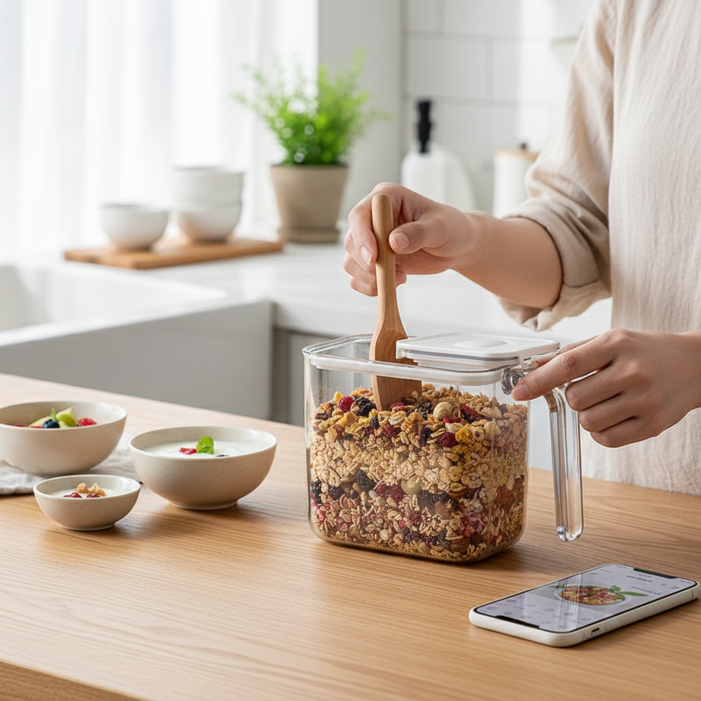 Airtight Stackable Seasoning Container with Spoon – 480m