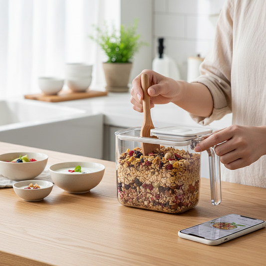 Airtight Stackable Seasoning Container with Spoon – 480m