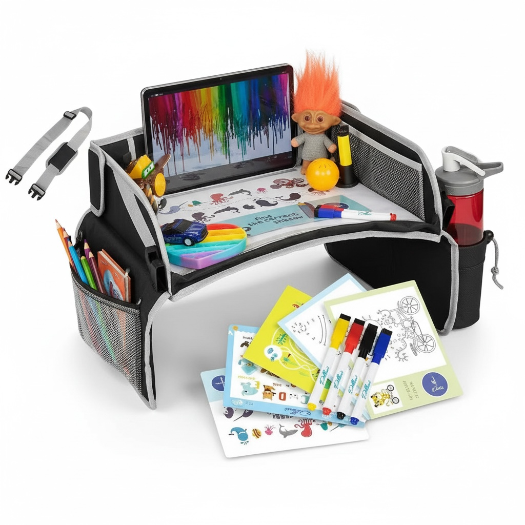 360° Rotating Kids Car Travel Tray & Seat Organizer | Modern Goods Living