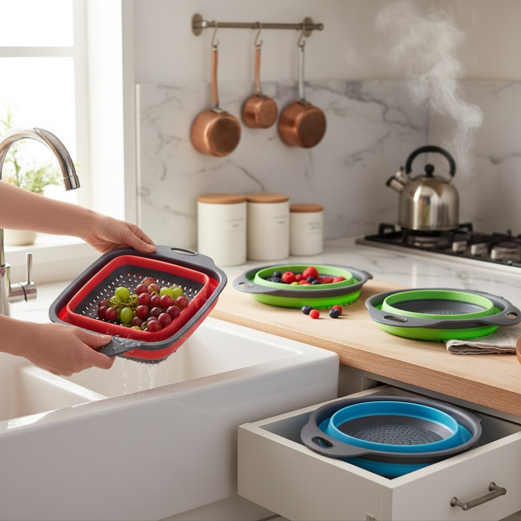 Collapsible Silicone Adjustable Strainer