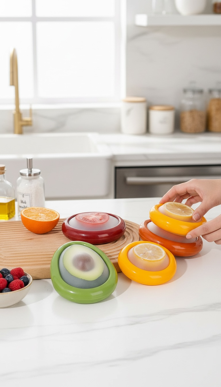 Fruit Saver Containers – 4‑Piece Transparent Fresh Keeper Set