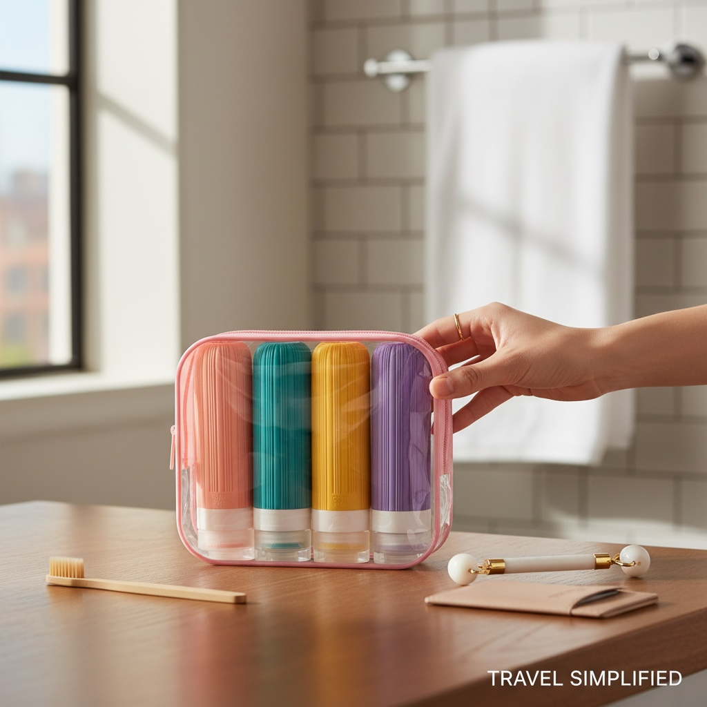 Travel Bottles Set (4 x 90ml) with PVC Bag | Modern Goods Living