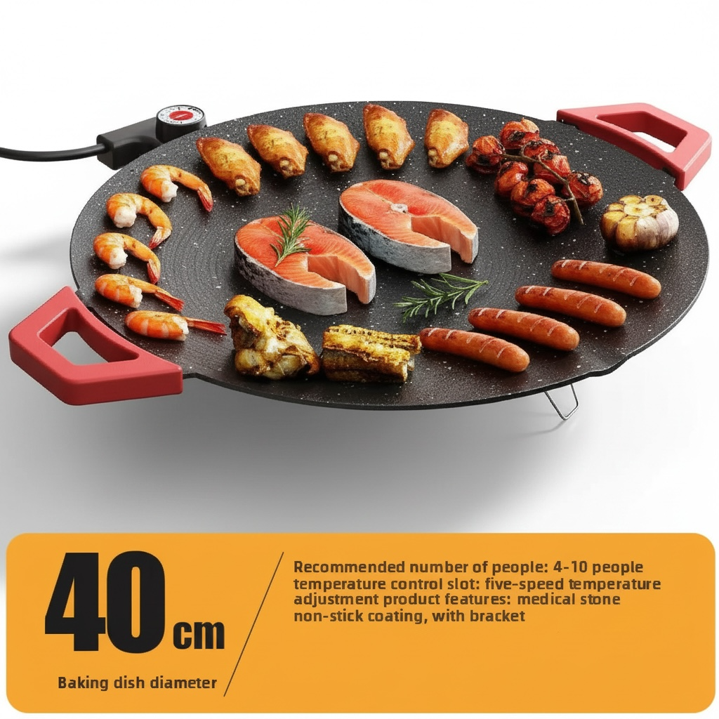 Smokeless Electric Grill Pan – Non-Stick, Portable Indoor Grill