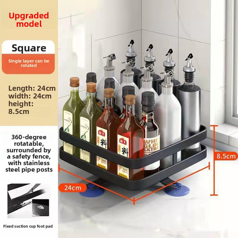 360° Rotating Seasoning Rack – Space-Saving Spice Organizer, Single/Double/Three-Layer