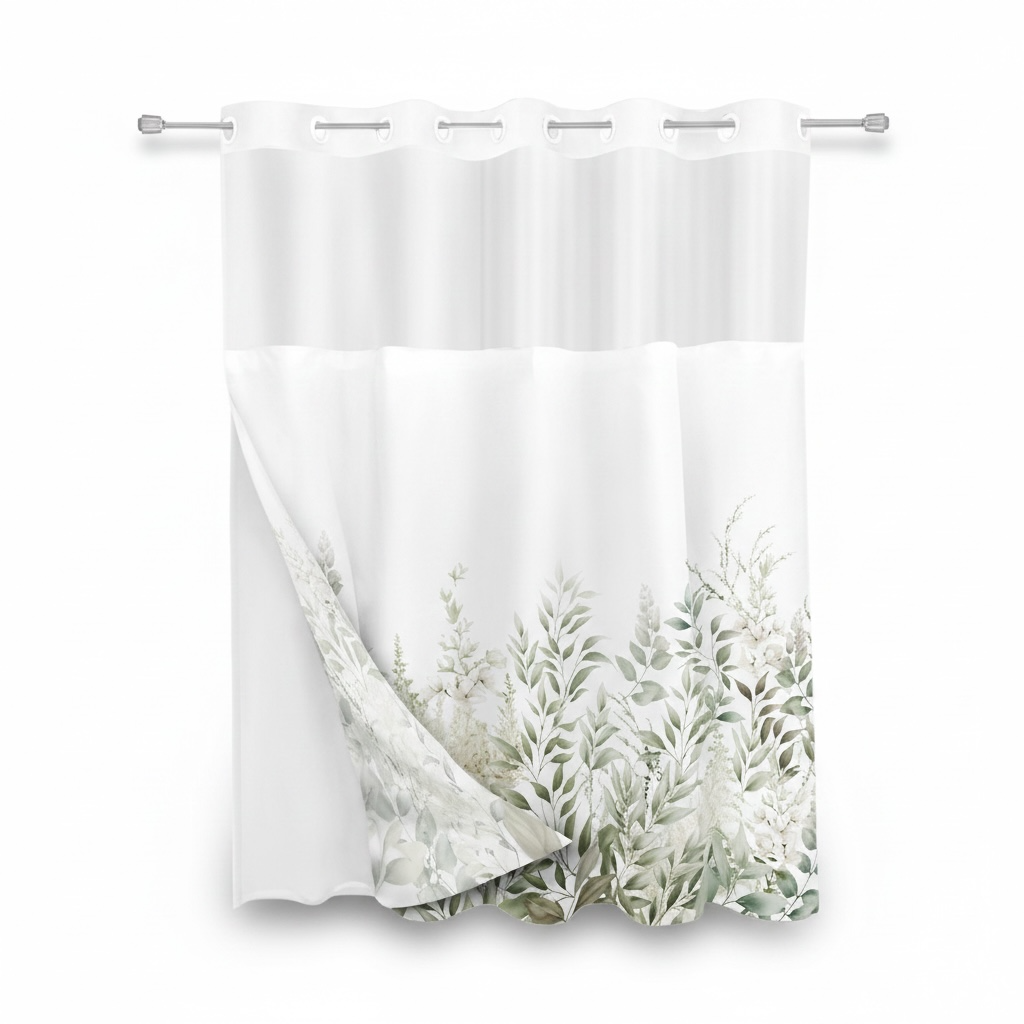 Hook-Free Shower Curtain – Waterproof & Custom Print