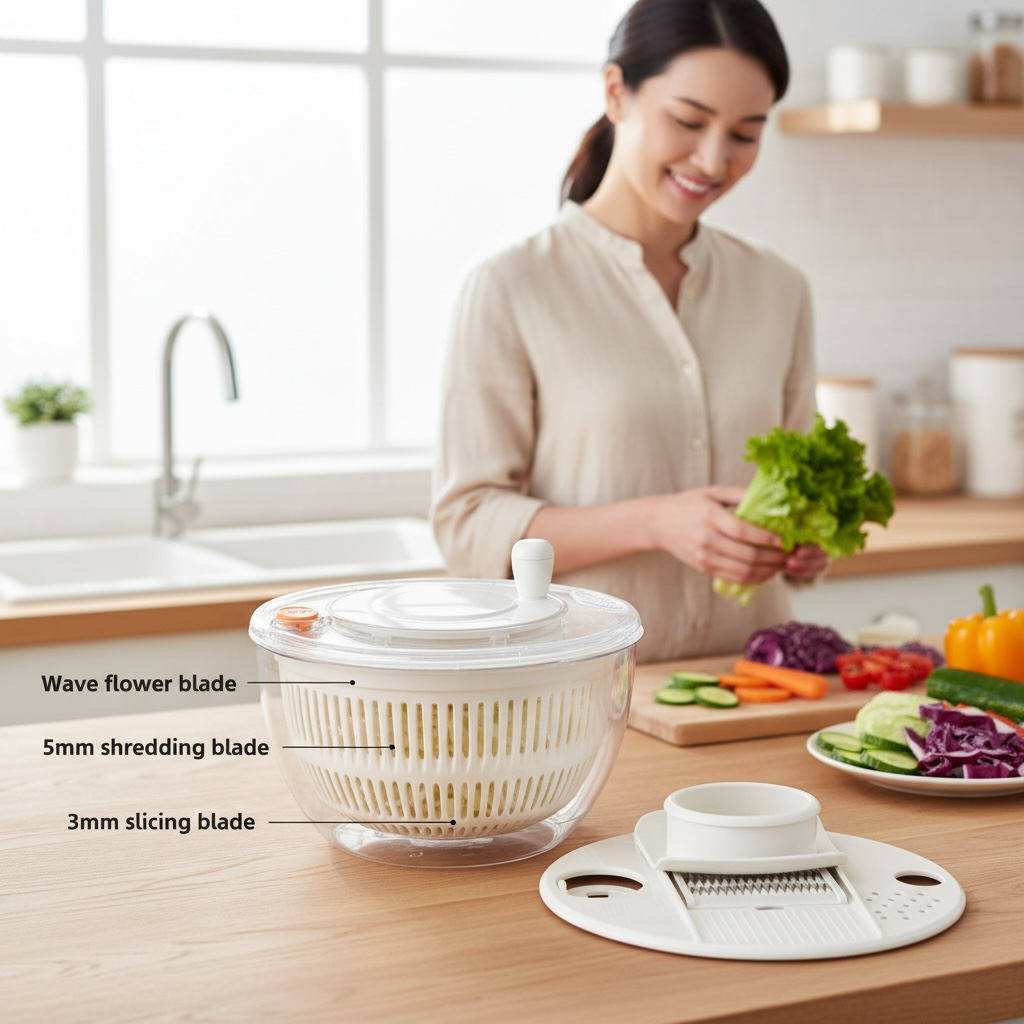 Vegetable Cutter & Salad Spinner 5L – Multifunctional Vegetable Dehydrator | Modern Goods Living
