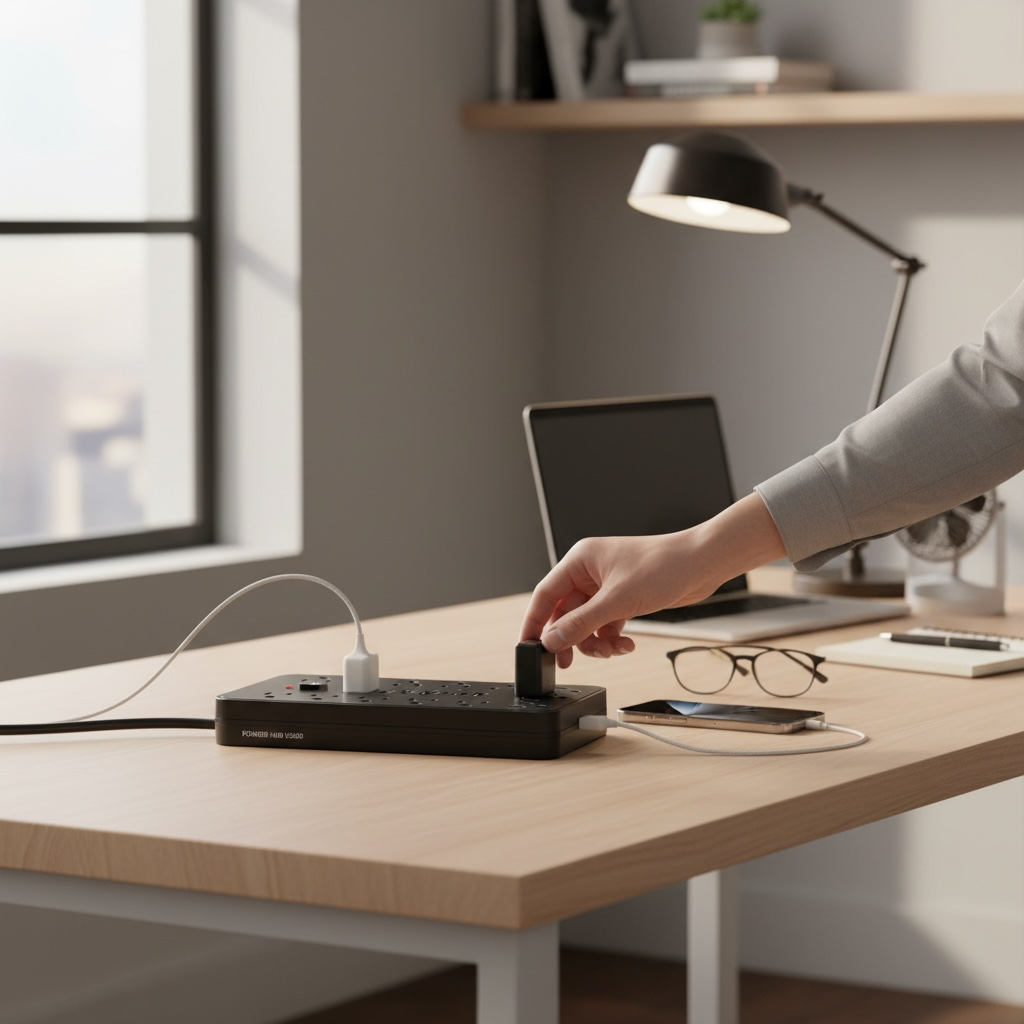 13‑Outlet Power Strip with USB & Type‑C, Surge Protection | Modern Goods Living