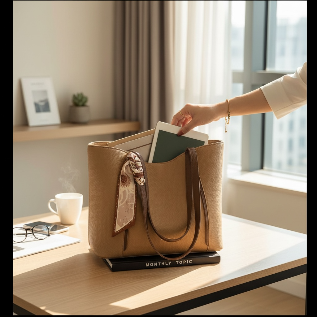 Large Leather Tote Bag – Spacious Everyday Work & Travel Shoulder Bag