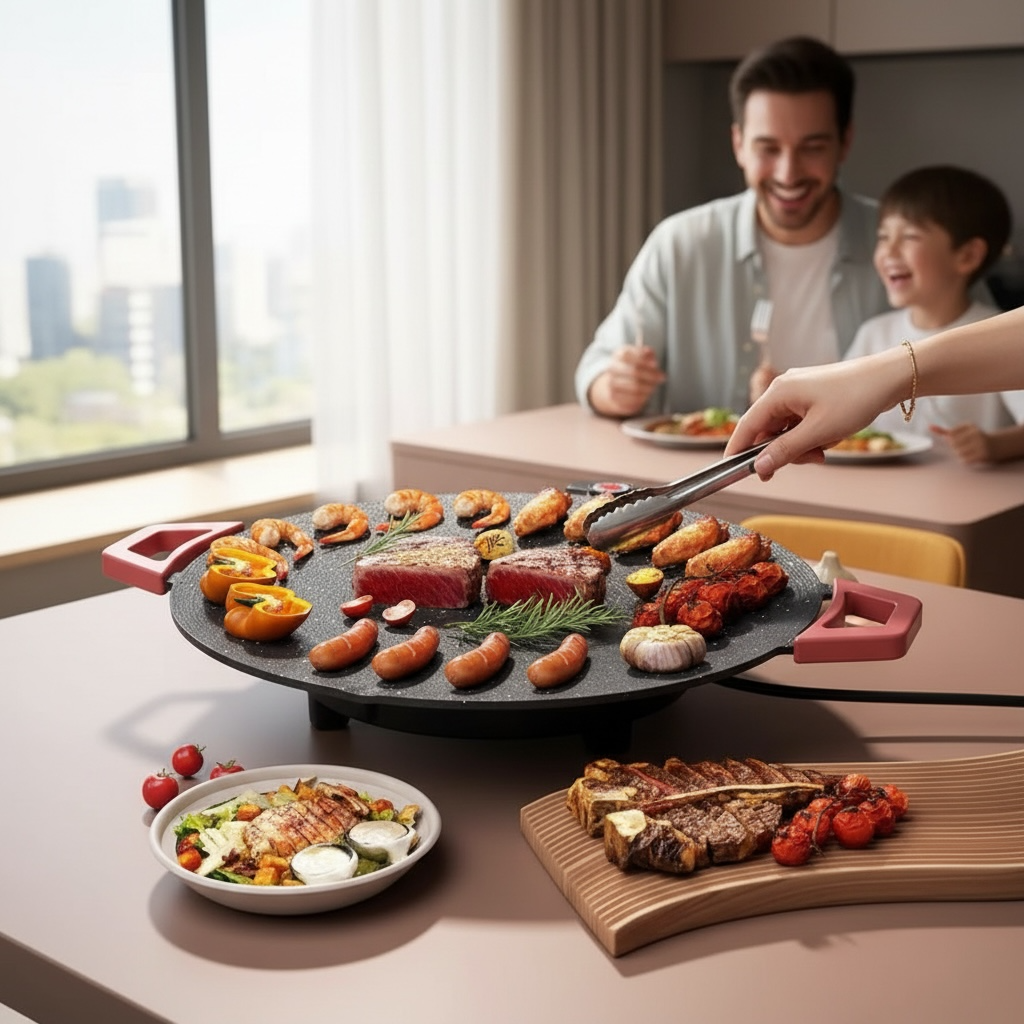Smokeless Electric Grill Pan – Non-Stick, Portable Indoor Grill