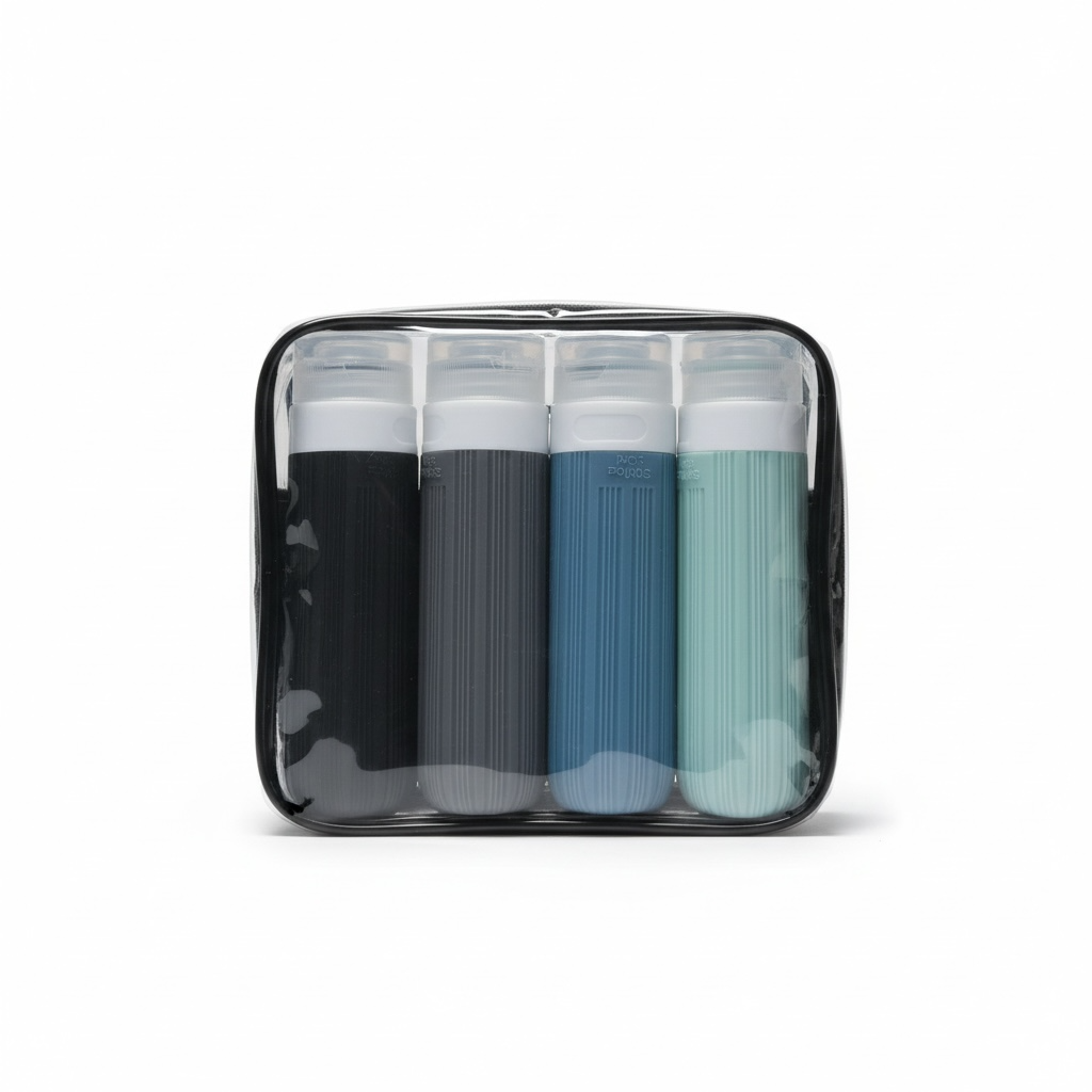 Travel Bottles Set (4 x 90ml) with PVC Bag | Modern Goods Living