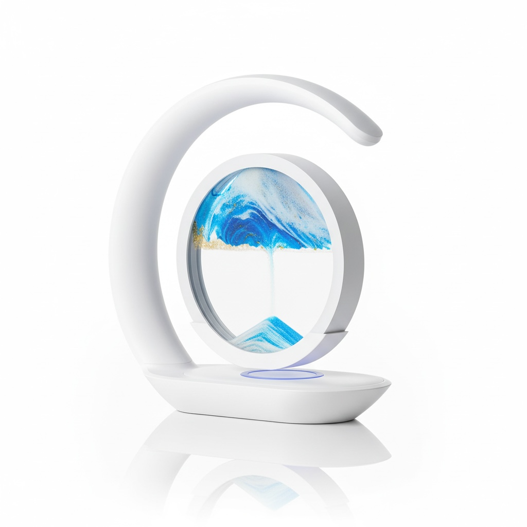 3D Quicksand Night Light with Wireless Charging | Desk Lamp