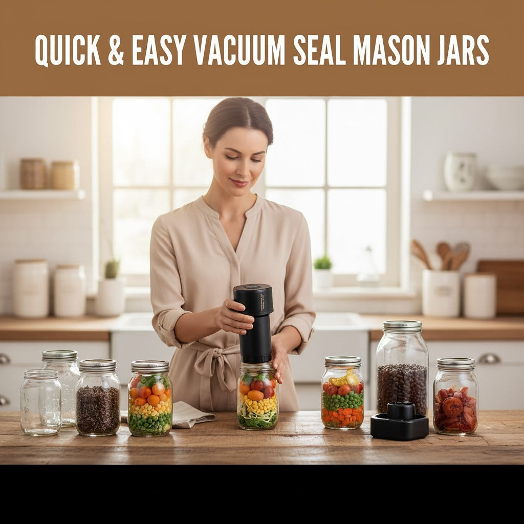 Electric Mason Jar Vacuum Sealer – Rechargeable, Universal Lids, Airtight Food Preservation