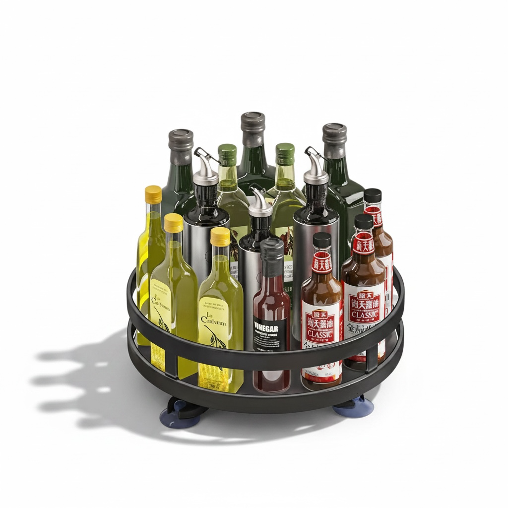 360° Rotating Seasoning Rack – Space-Saving Spice Organizer, Single/Double/Three-Layer