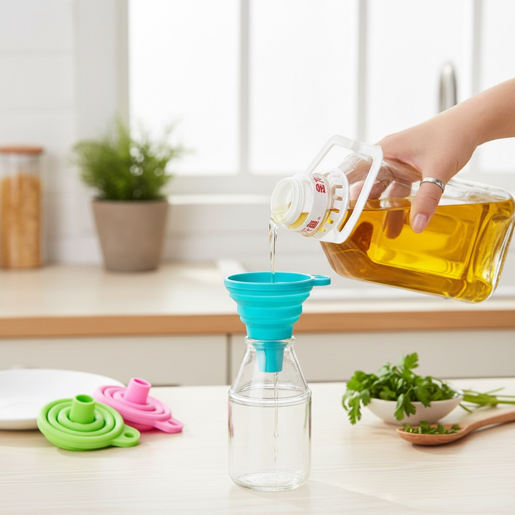 Collapsible Silicone Funnel – Food-Grade, Space-Saving, Great Value