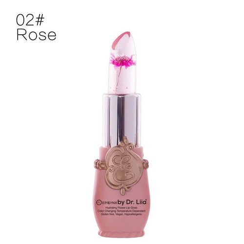 Bloom & Glow: Color-Changing Crystal Flower Jelly Lipstick