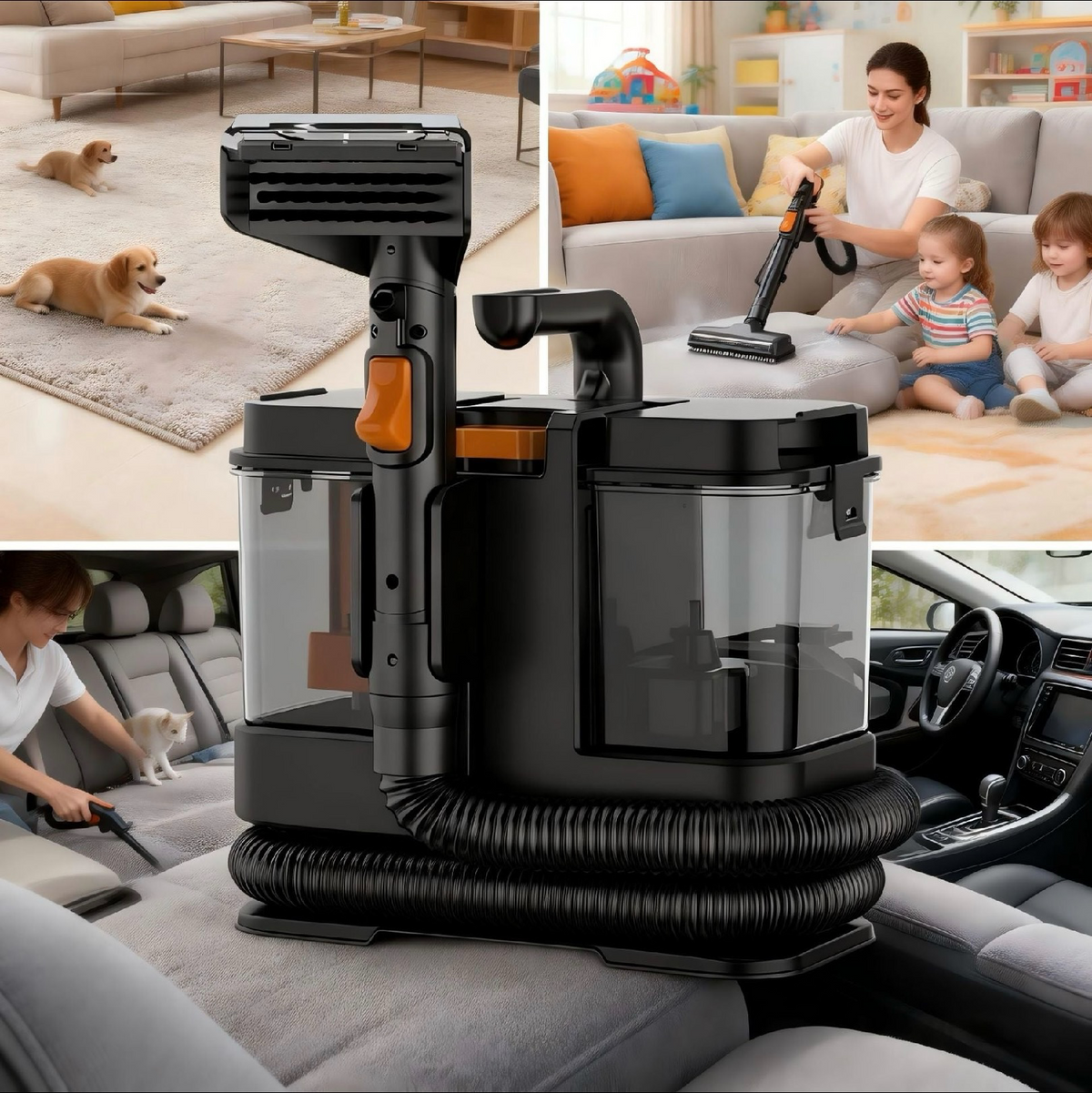 500W Portable Carpet & Upholstery Cleaner | 3-in-1 Spot Vacuum
