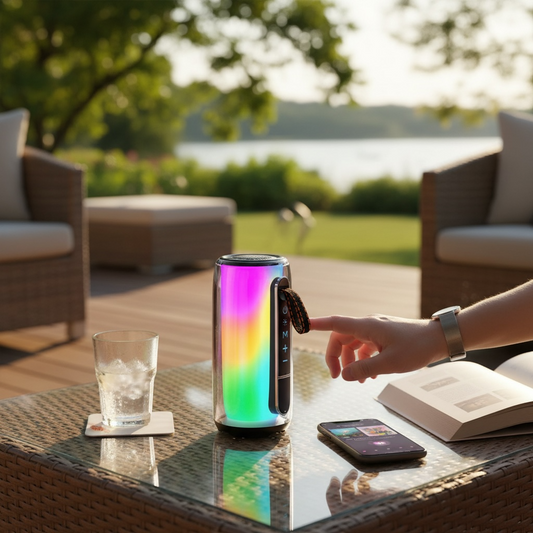 Mini Bluetooth Speaker – 15W Heavy Bass, RGB Lights, Bluetooth 5.3, Portable Wireless Speaker