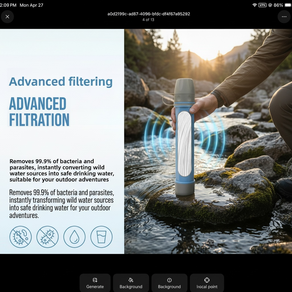 Portable Water Filter Straw – Emergency Outdoor Purifier