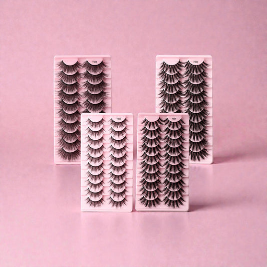 Natural Look 3D Mink Lashes – 10 Pair Reusable Set for Everyday Nude Makeup