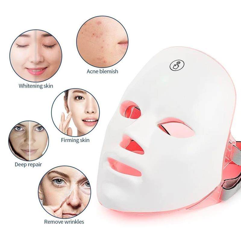 7-Color LED Light Therapy Mask (Face & Neck)