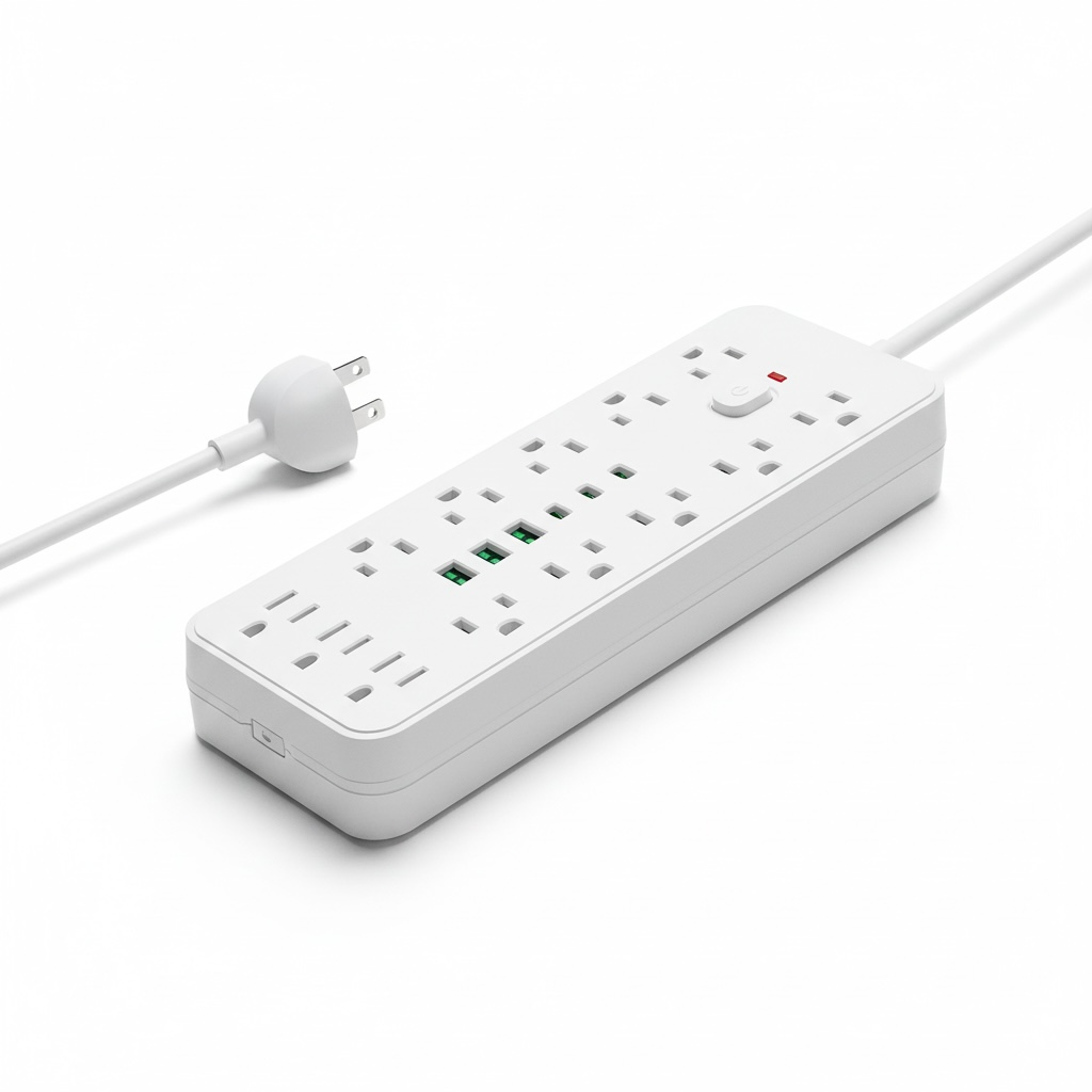 13‑Outlet Power Strip with USB & Type‑C, Surge Protection | Modern Goods Living