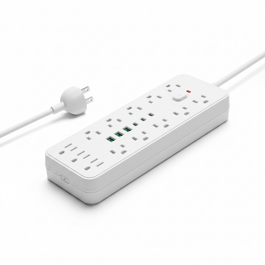 13‑Outlet Power Strip with USB & Type‑C, Surge Protection | Modern Goods Living