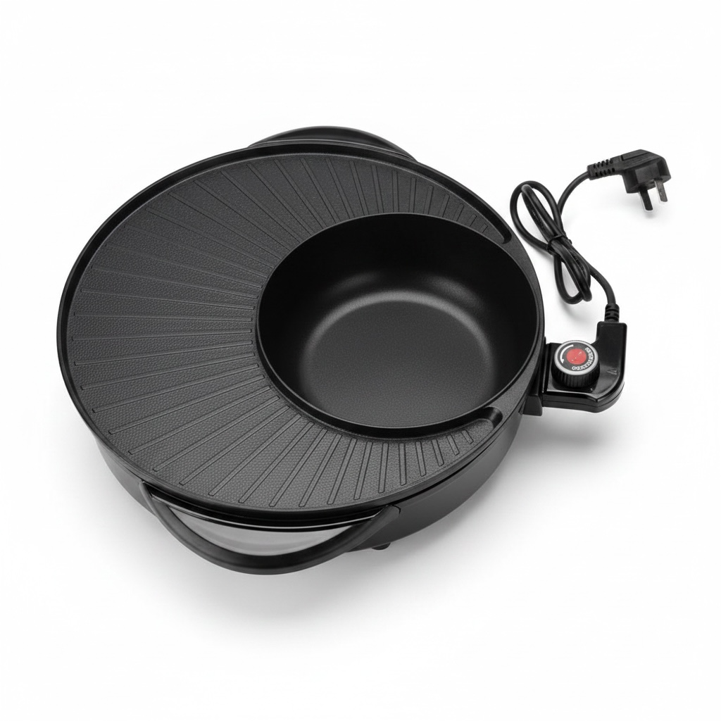 Korean-Style All-in-One Shabu-Shabu Electric Hot Pot & Grill
