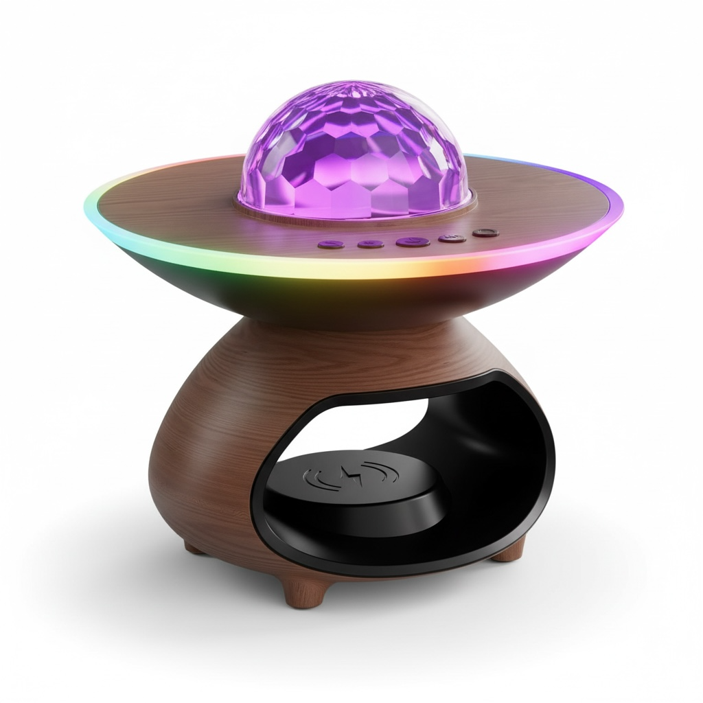 3‑in‑1 Bluetooth Speaker Night Light with Wireless Charging & RGB Ambient Glow