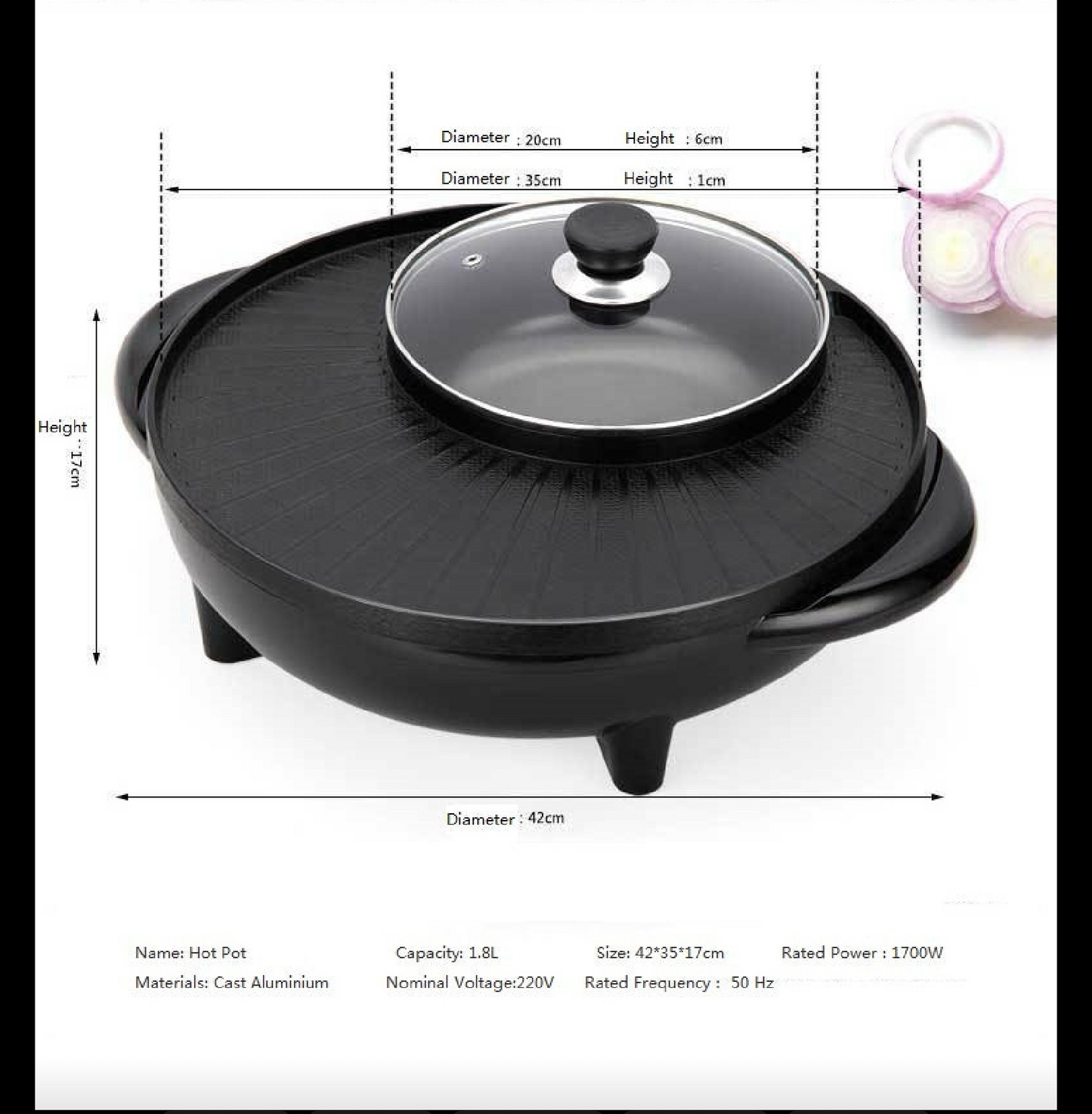 Korean-Style All-in-One Shabu-Shabu Electric Hot Pot & Grill