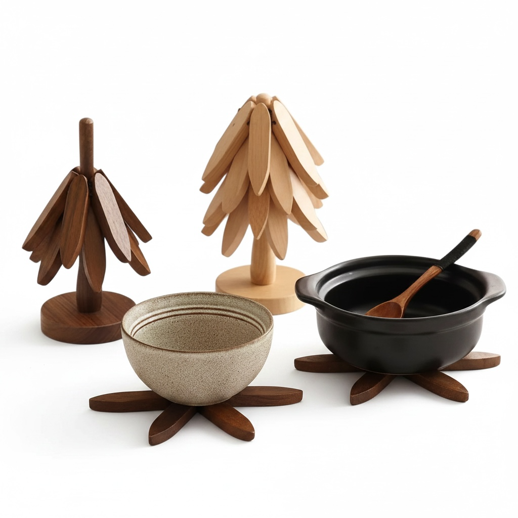 Wooden Tree Coaster Set