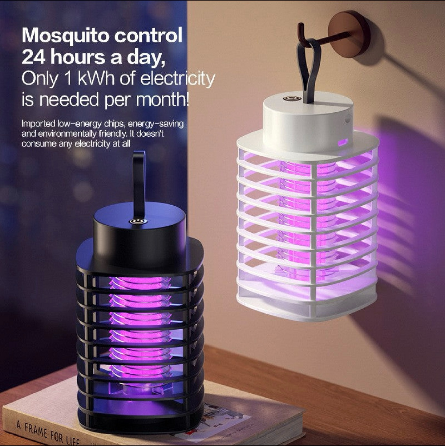 Electric Mosquito Killer Lamp – UV Light Bug Zapper, USB Rechargeable & Plug‑In, Quiet Indoor Insect Trap