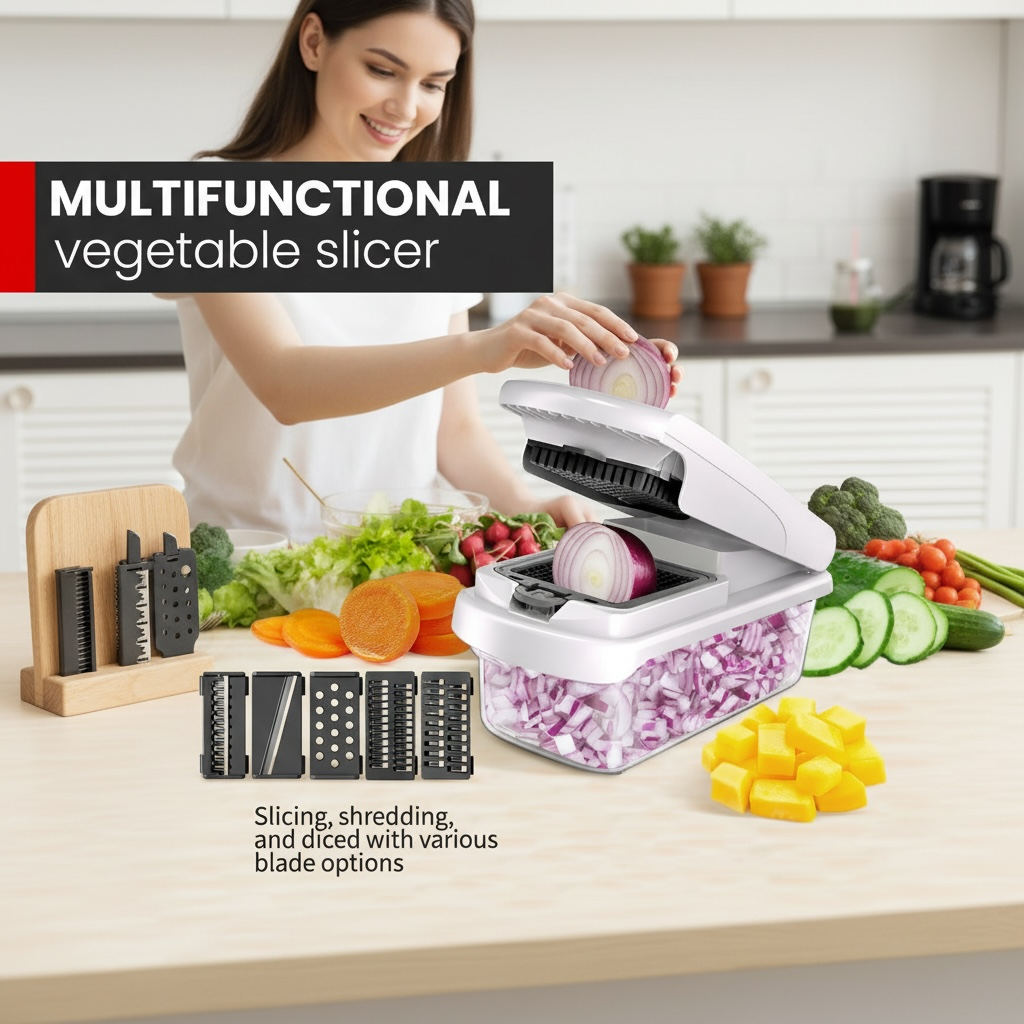 15‑in‑1 Vegetable Cutter & Slicer with Stainless Steel Blades | Modern Goods Living