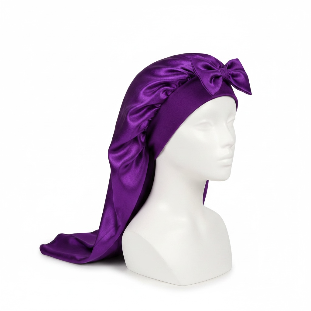 Satin Sleep Cap for Braids & Curls – Adjustable, Breathable