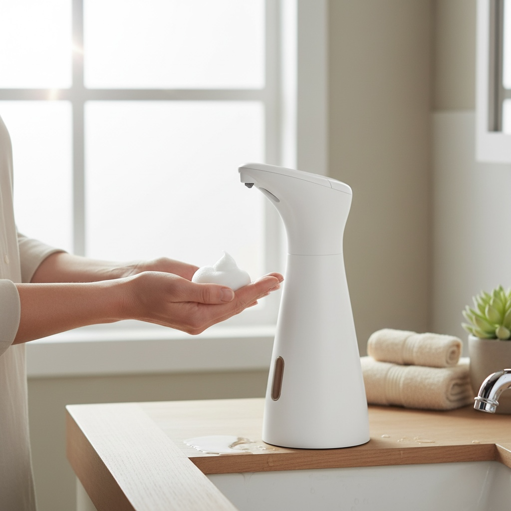 Automatic Soap Dispenser 200ml – Touch-Free Stainless Steel, Battery Powered | Modern Goods Living