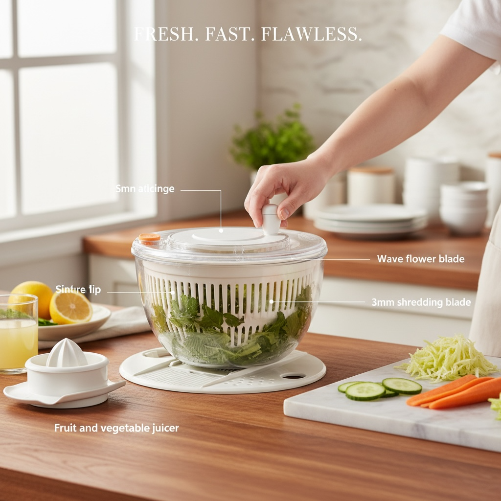 Vegetable Cutter & Salad Spinner 5L – Multifunctional Vegetable Dehydrator | Modern Goods Living