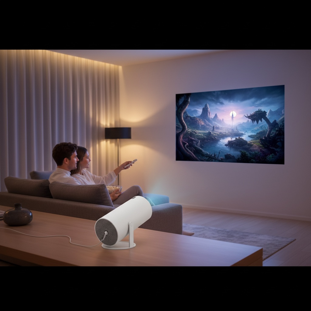 HD Home Projector 1280×800 – Portable, HDMI & Smart