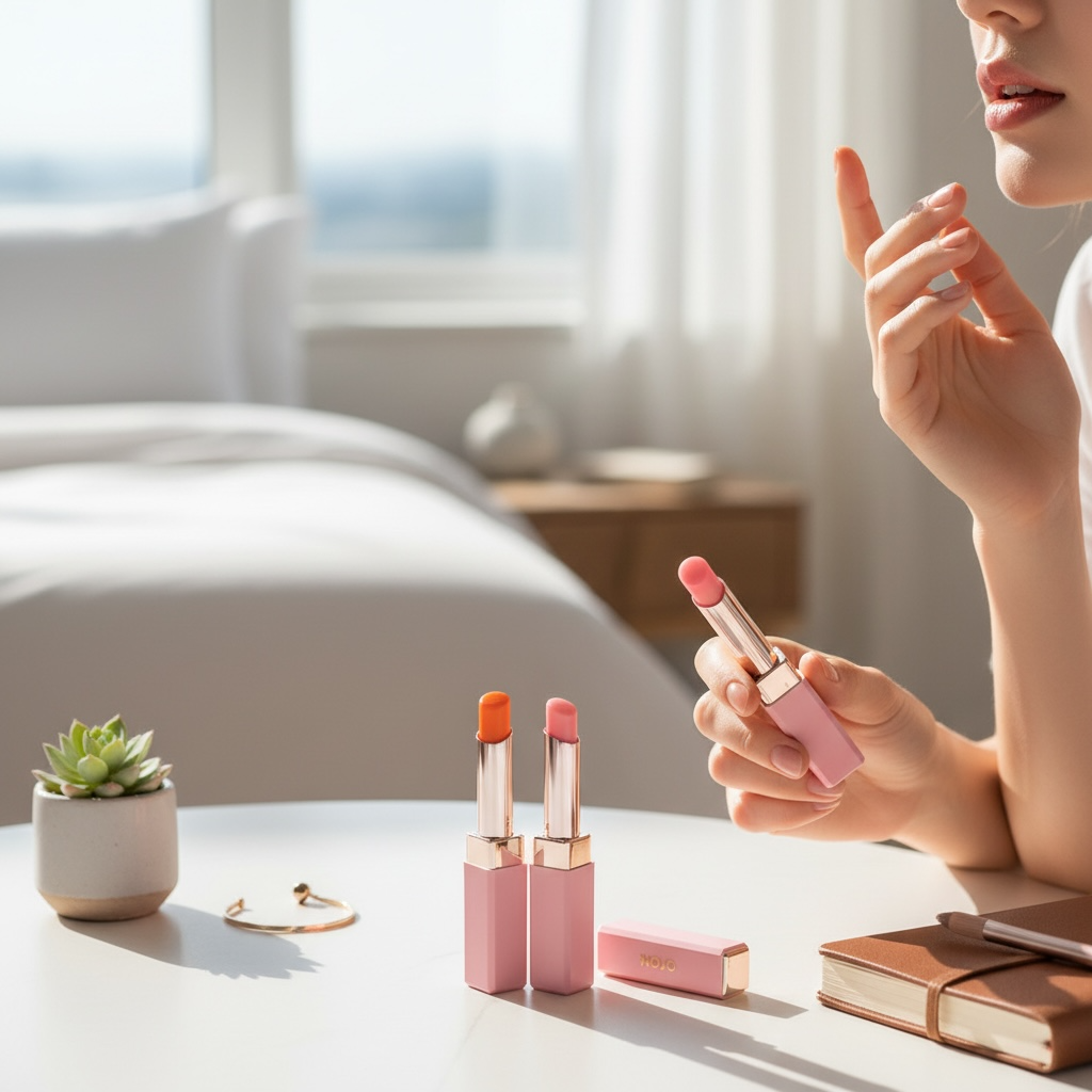 Color-Changing Plumping Lip Balm – Hydrating Non-Stick Tint in Classic Pink & Flirting Orange