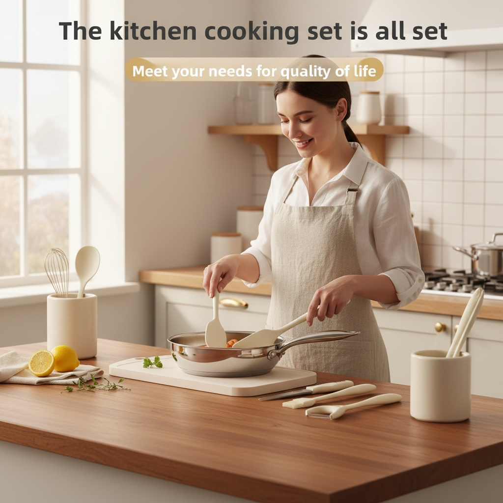 9-Piece Silicone Kitchen Utensil & Knife Set with Cutting Board | Modern Goods Living