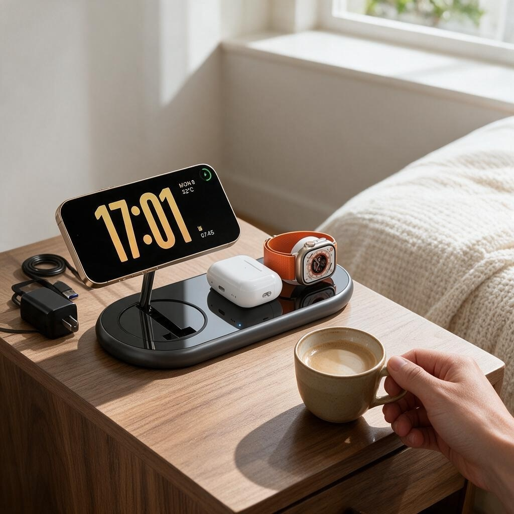 3-in-1 Magnetic Wireless Charging Station – 18W Fast Charger