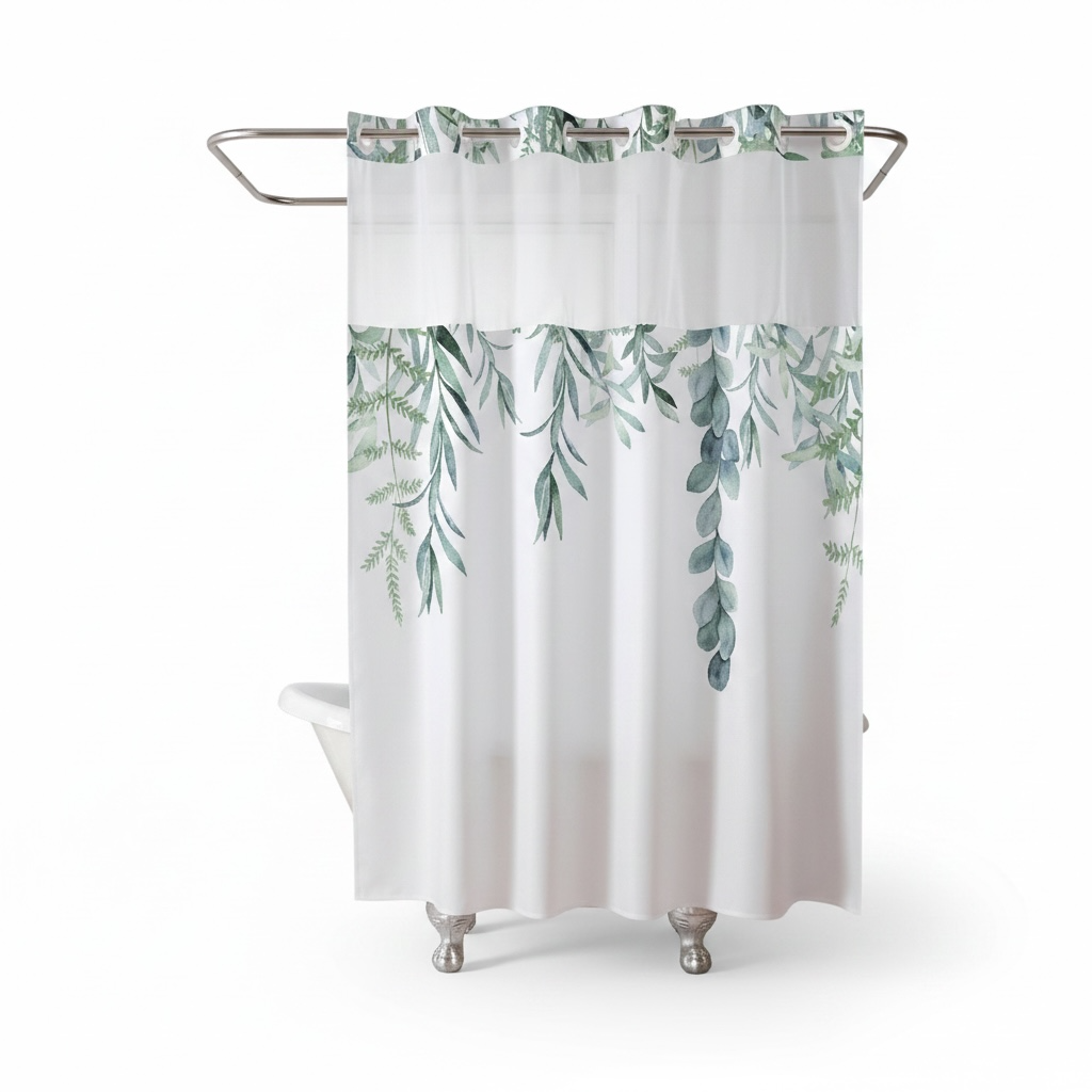 Hook-Free Shower Curtain – Waterproof & Custom Print