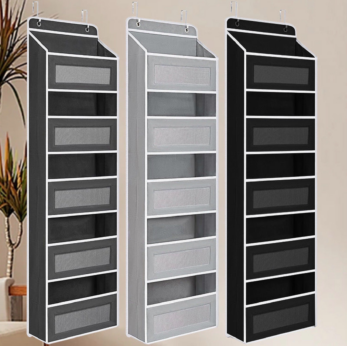 5-Pocket Over the Door Hanging Organizer | Closet Storage Caddy