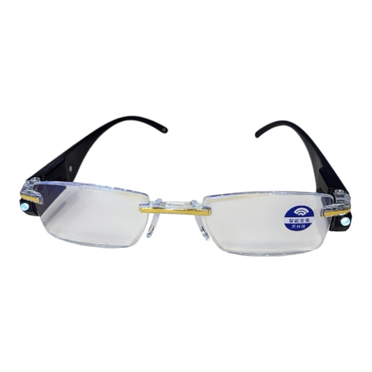 Smart Zoom LED Reading Glasses – Anti Blue Light, Oval Frame