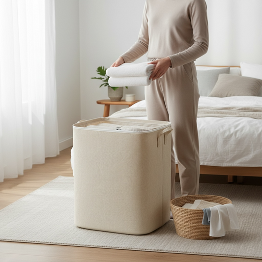 Linen Storage Bag – Foldable, Clothes, Quilt & Bedroom Organizer